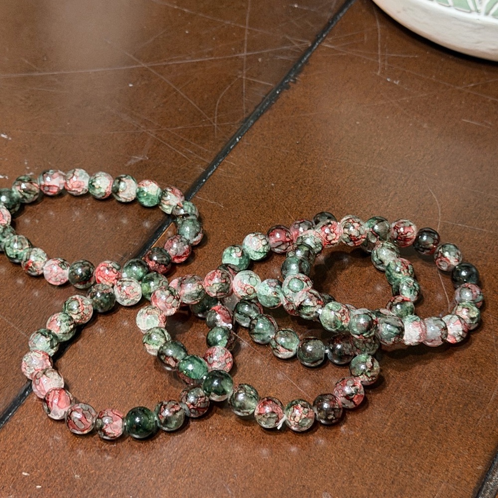Beaded multi color bracelets bundle